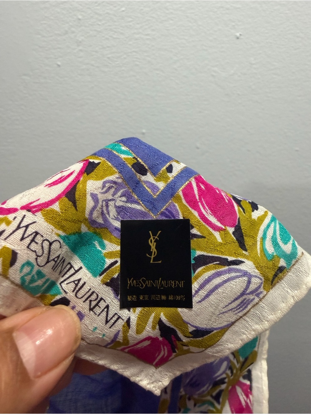 YSL Floral blue scarf - Picture 5 of 5